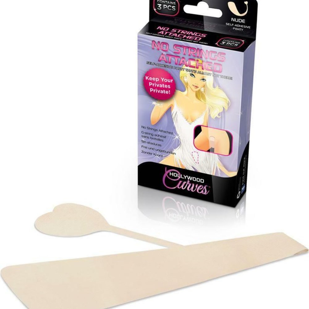 COPY - Hollywood Curves No Strings Nude Self Adhesive G-String Panties No Lines…